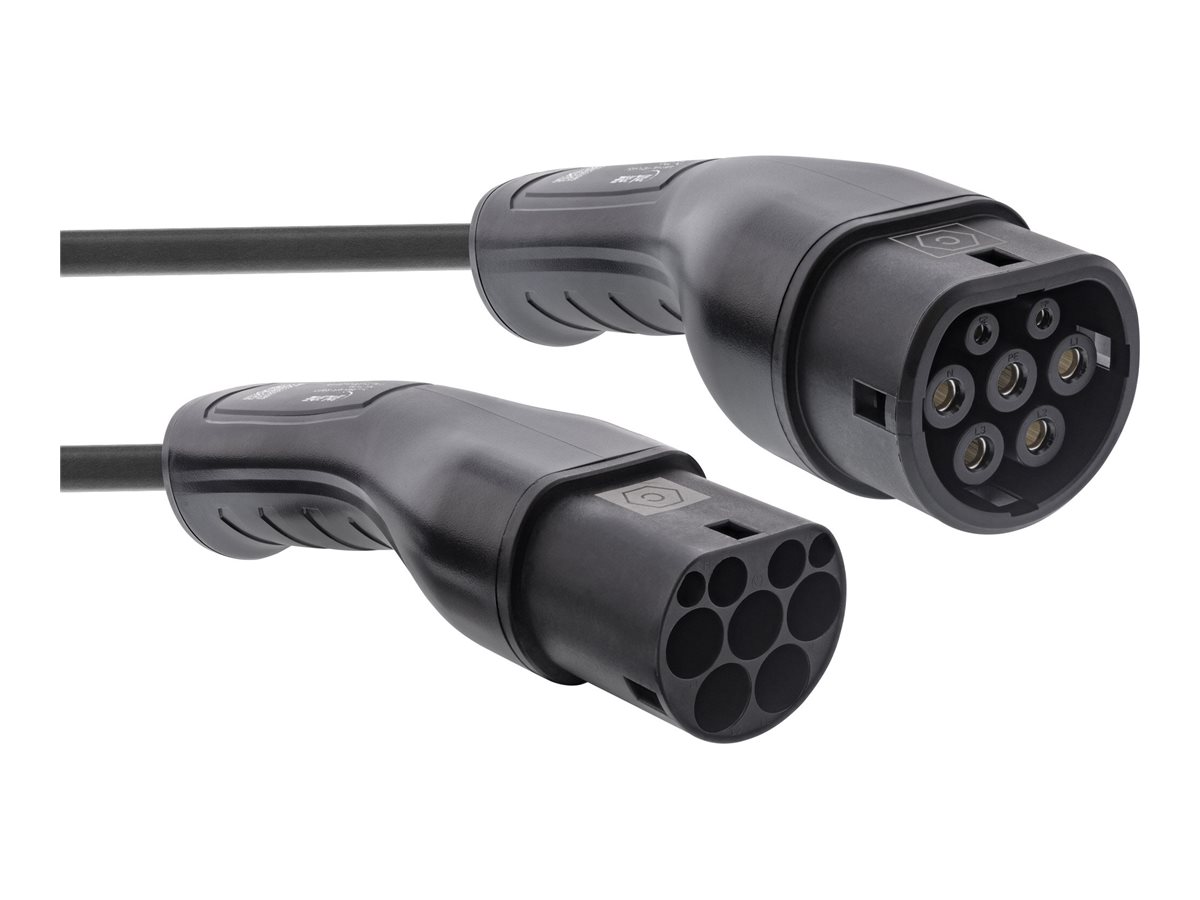 InLine EV Spiral-Autoladekabel 11kW Typ2 - 3-phasig - 7,5m - 7,5 m - halogenfrei - IEC