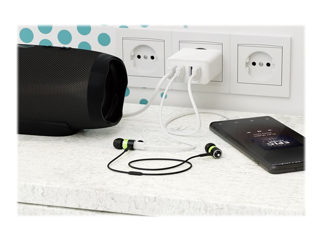 goobay Ladegerät USB A 4-fach weiss USB Steckernetzteil, 3A, 30W