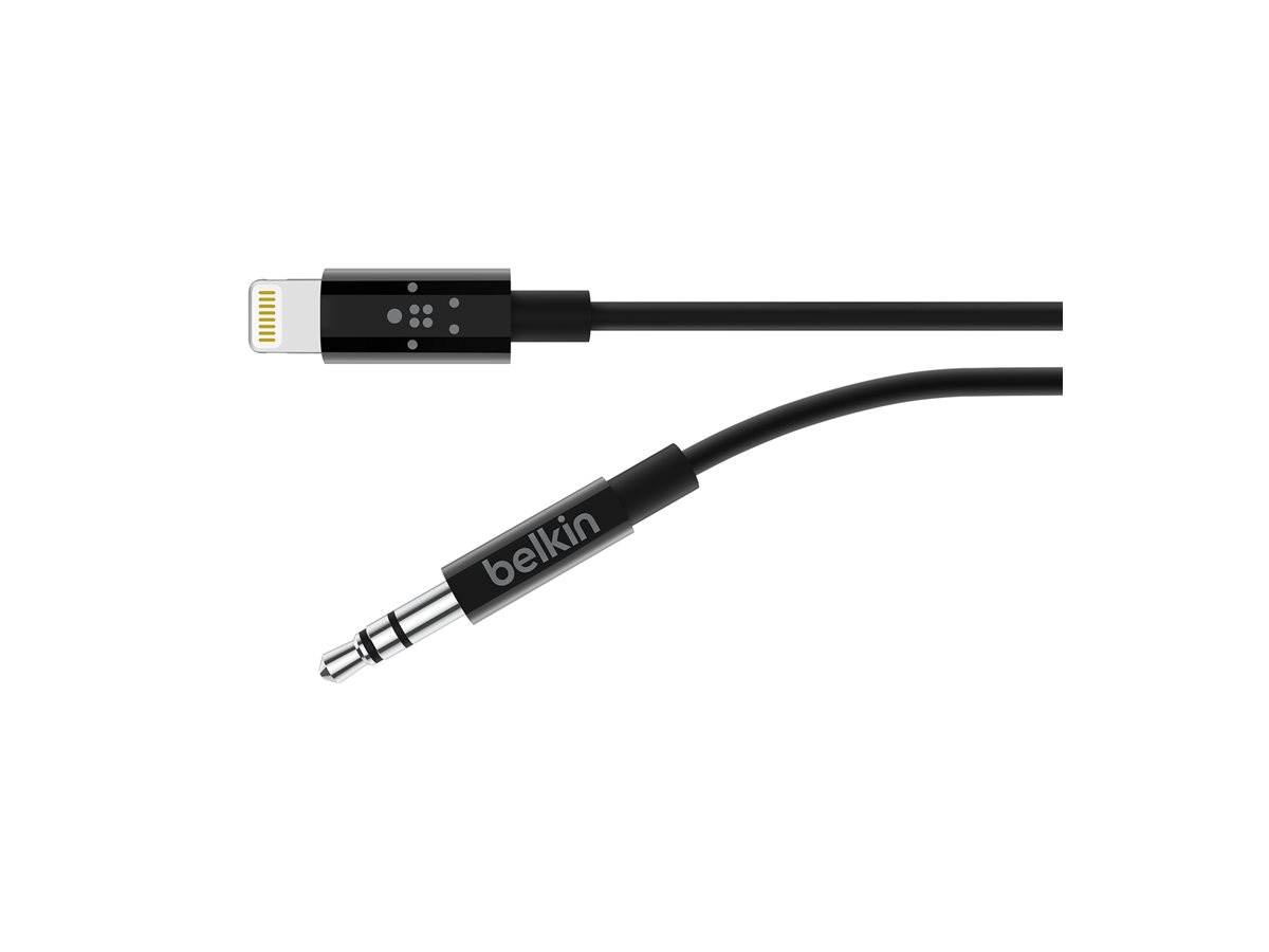 Belkin - Kabel Lightning auf Kopfhöreranschluss - Lightning männlich zu mini-phone stereo 3.5 mm männlich - 91.4 cm - Schwarz