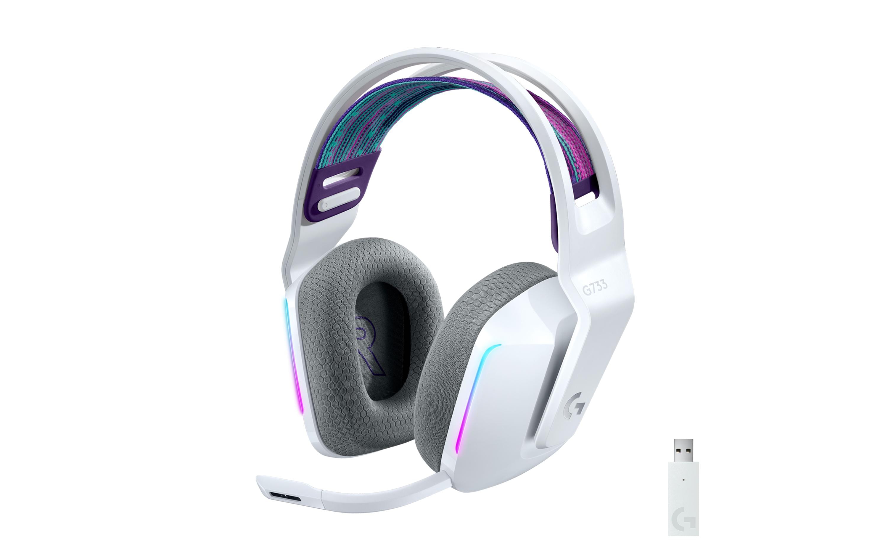 Logitech G G733 LIGHTSPEED Wireless RGB Gaming Headset - Headset - ohrumschließend - 2,4 GHz - kabellos - weiß