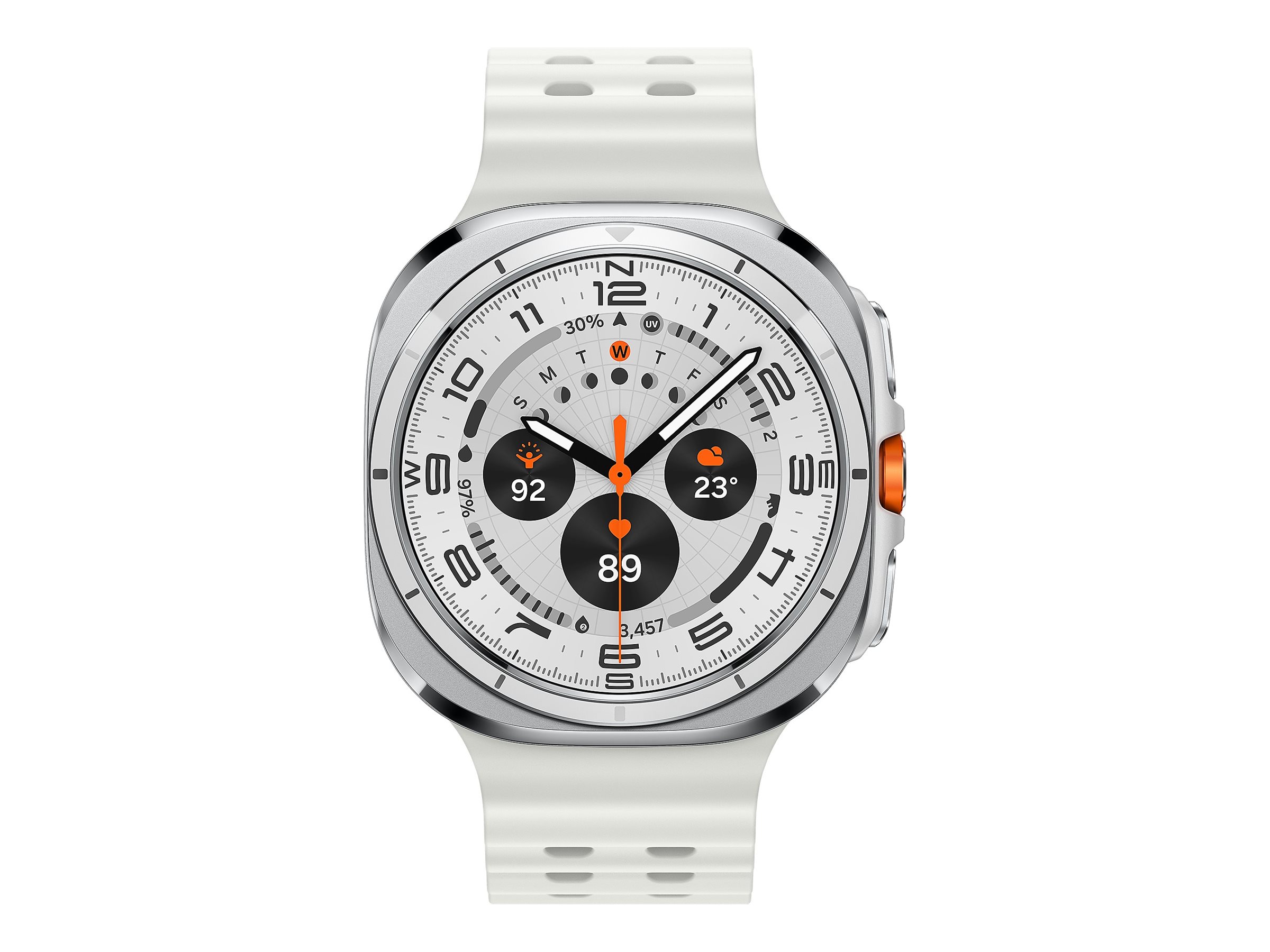 Samsung Galaxy Watch Ultra - 47 mm - titanium white - intelligente Uhr mit Marineband - Gummi - weiß - Bandgröße: S/M/L - Anzeige 3.73 cm (1.5") (SM-L705FAW2DBT)
