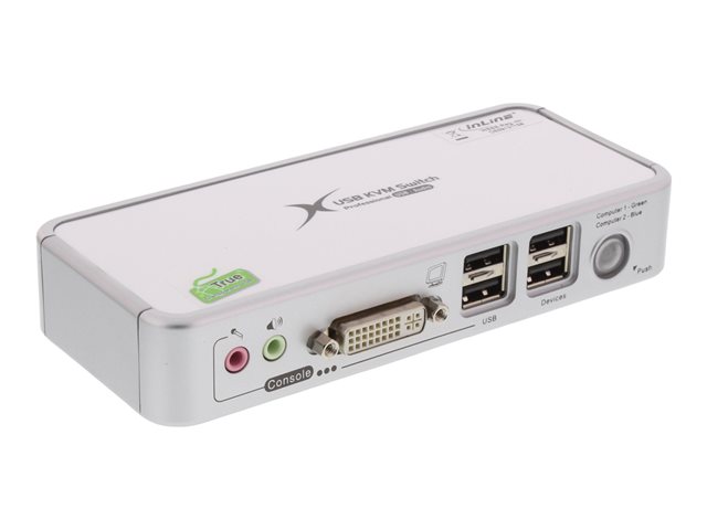 InLine - KVM-/Audio-Switch - 2 x KVM/Audio - 1 lokaler Benutzer - Desktop