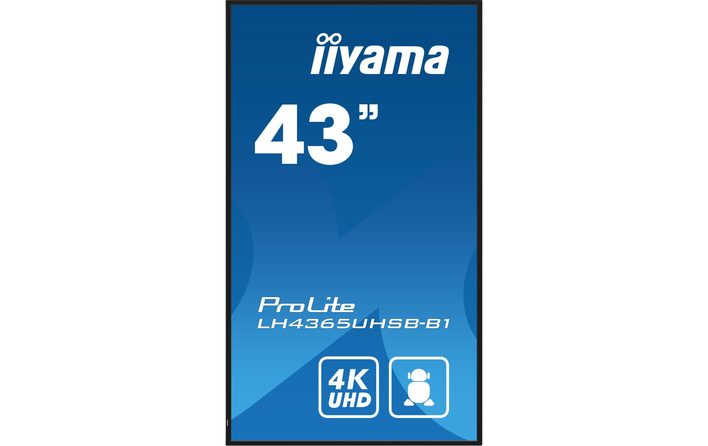 iiyama ProLite LH4365UHSB-B1 - 109 cm (43") Diagonalklasse (108 cm (42.5") sichtbar) LCD-Display mit LED-Hintergrundbeleuchtung - Digital Signage - Android - 4K UHD (2160p) 3840 x 2160 - Schwarz