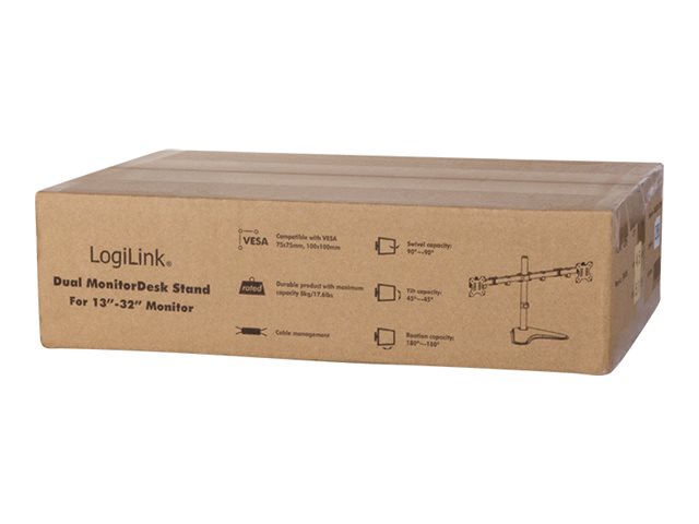 LogiLink Dual Monitor Desk Stand Befestigungskit - einstellbarer Arm - für 2 Monitore
