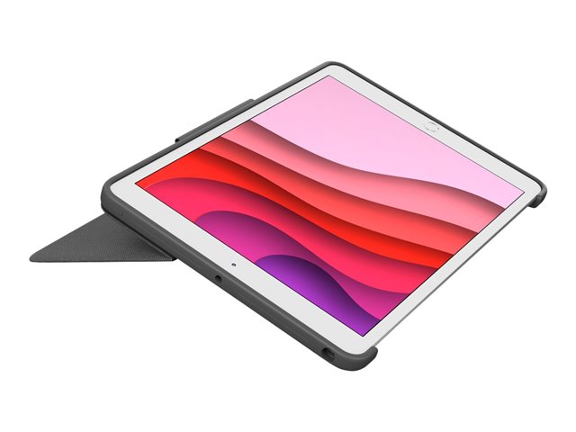 Logitech Combo Touch - Tastatur und Foliohülle - mit Trackpad - QWERTY - Nordisch (Dänisch/Finnisch/Norwegisch/Schwedisch) - Oxford Gray Eingabegerät