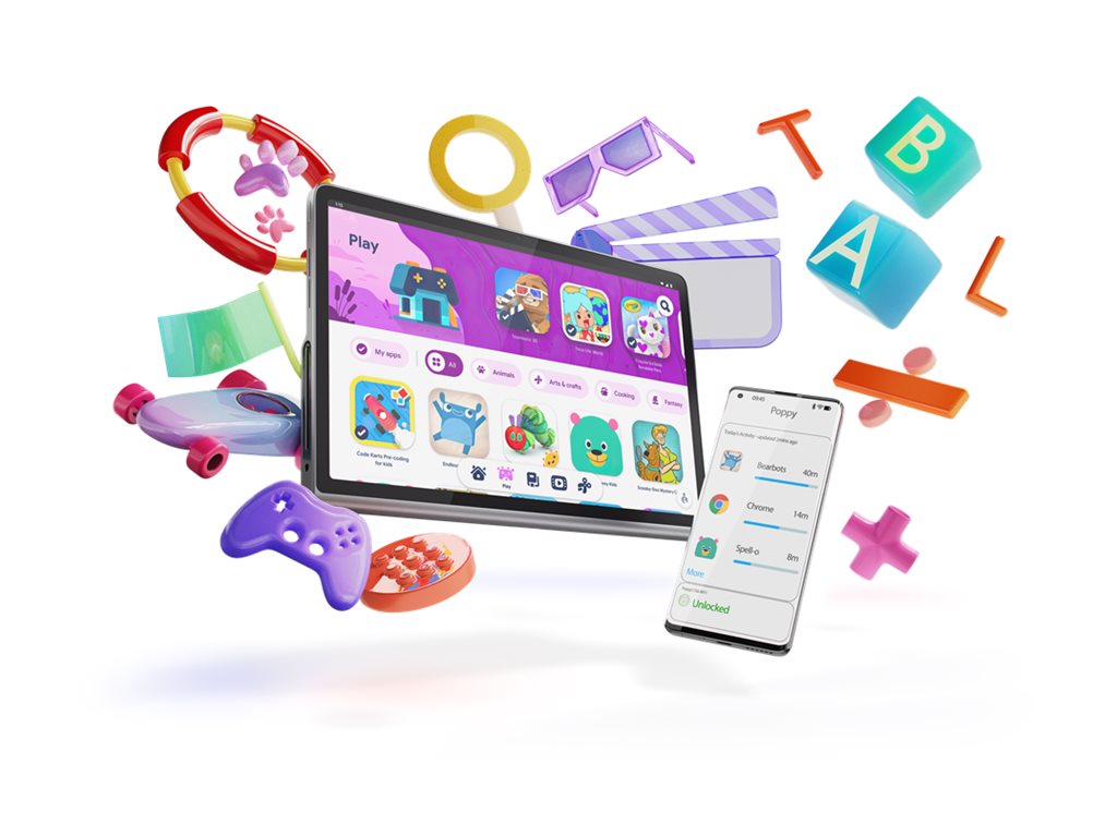 Lenovo Tab Plus ZADX - Tablet - Android 14 oder höher - 128 GB UFS card - 29.2 cm (11.5") IPS (2000 x 1200) - microSD-Steckplatz - Luna Gray