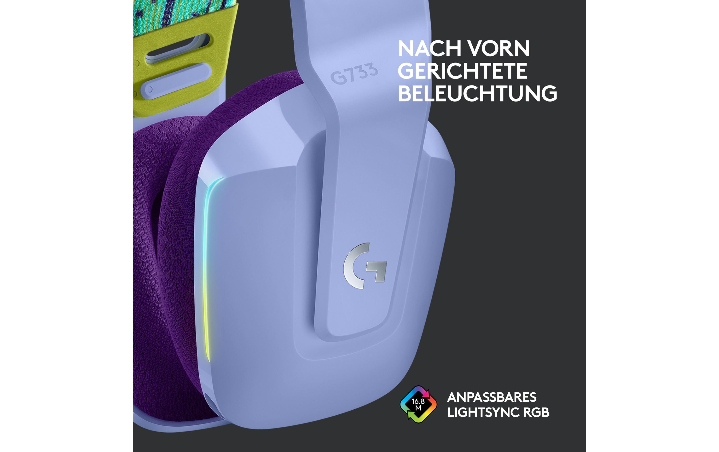 Logitech G G733 LIGHTSPEED Wireless RGB Gaming Headset - Headset - ohrumschließend - 2,4 GHz - kabellos - fliederfarben