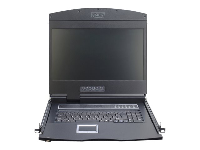 Digitus Professional DS-72211-2GE - KVM-Konsole mit KVM-Switch - 8 Anschlüsse - Deutsch - 48.3 cm (19") - Rack - einbaufähig - 1366 x 768 @ 60 Hz - 1000:1 - Schwarz, RAL 9005 - 1U