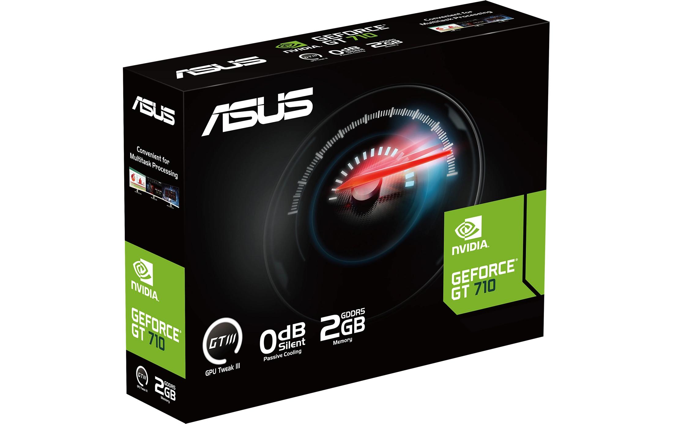 ASUS GeForce GT 710 EVO - Grafikkarten - GF GT 710 - 2 GB DDR3 - PCIe 2.0 Low-Profile - DVI, HDMI, D-Sub - ohne Lüfter