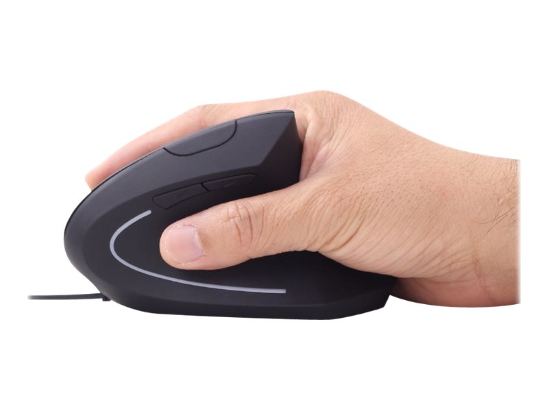 Gembird MUS-ERGO-01 - vertikale Maus - USB - Schwarz