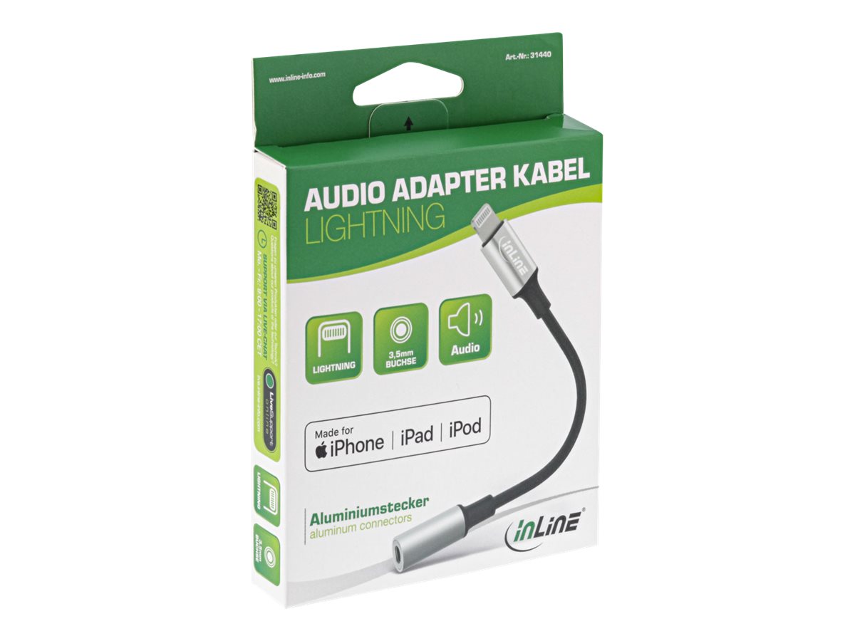 InLine Lightning auf Kopfhörerstecker Adapter - 10 cm