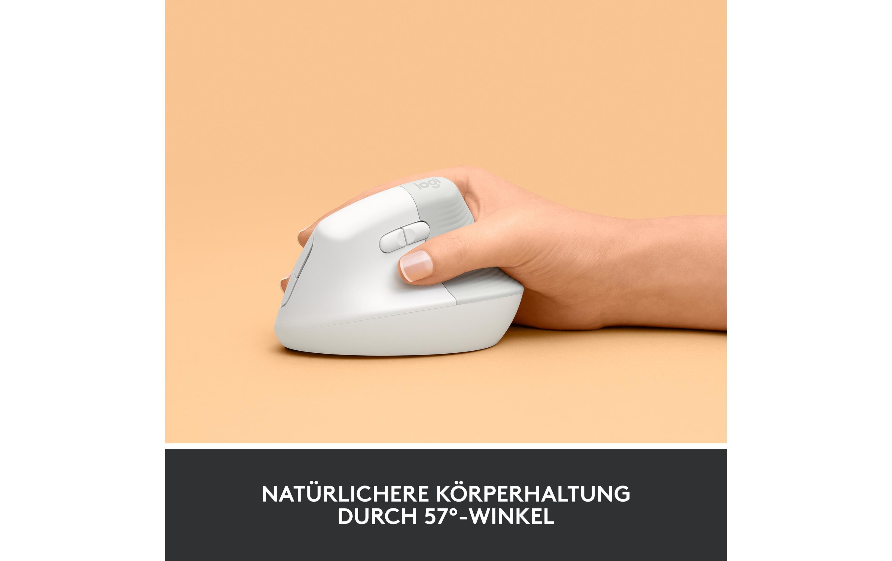 Logitech Ergonomische Maus Lift Off-white