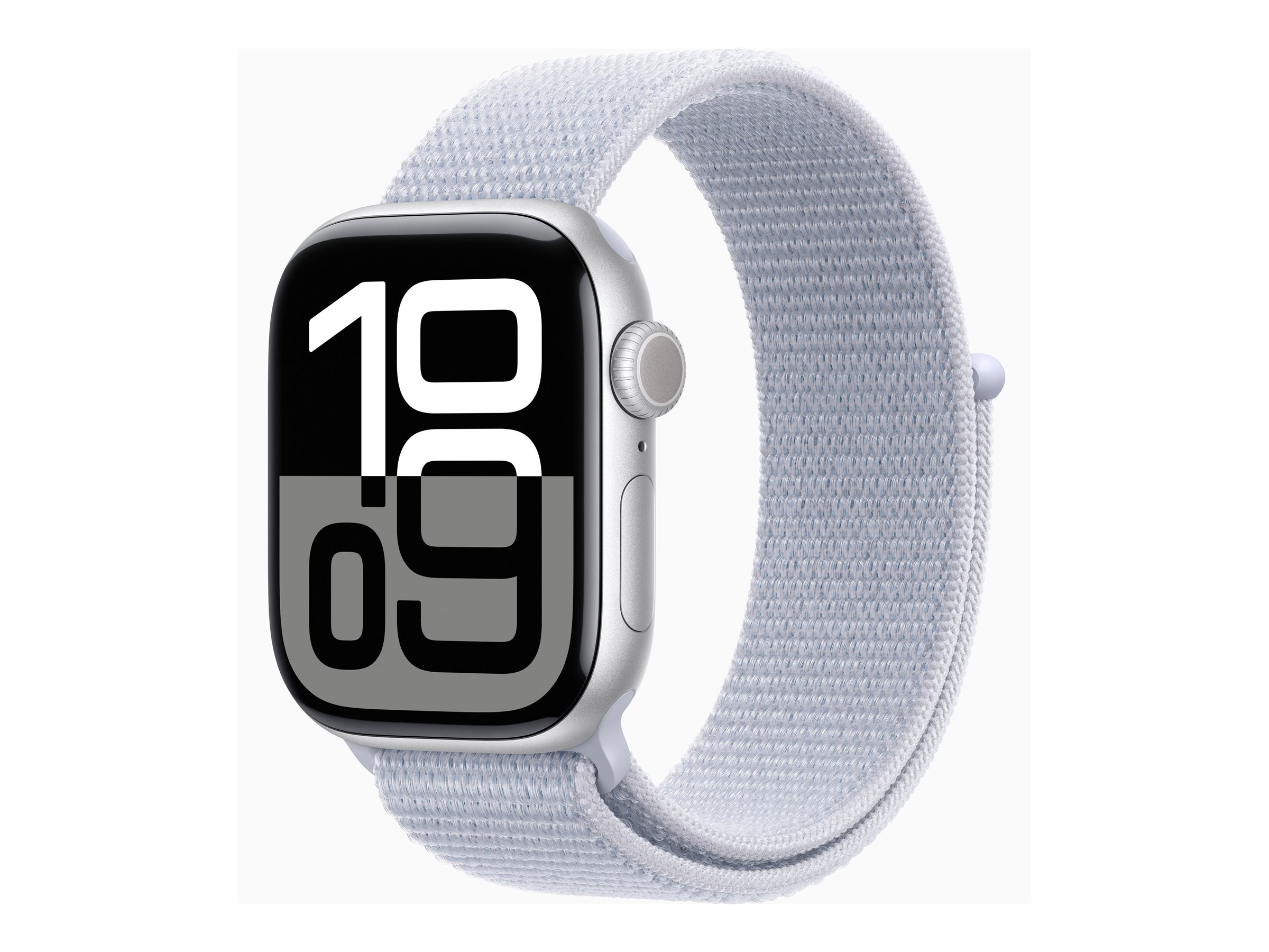 Apple Watch Series 10 GPS + Cellular 42mm Silver Aluminium Case mit Blue Cloud Sport Band (MWX53QF/A)