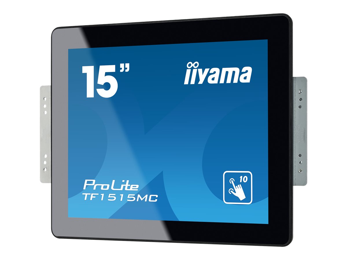 iiyama ProLite TF1515MC-B2 - LED-Monitor - 38.1 cm (15") - offener Rahmen - Touchscreen - 1024 x 768 - TN - 350 cd/m² - 800:1 - 8 ms - HDMI, VGA, DisplayPort - Schwarz