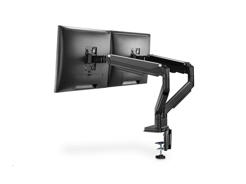 DIGITUS DA-90395 Aufstellung - einstellbarer Doppelarm - für 2 LCD-Displays - mattschwarz