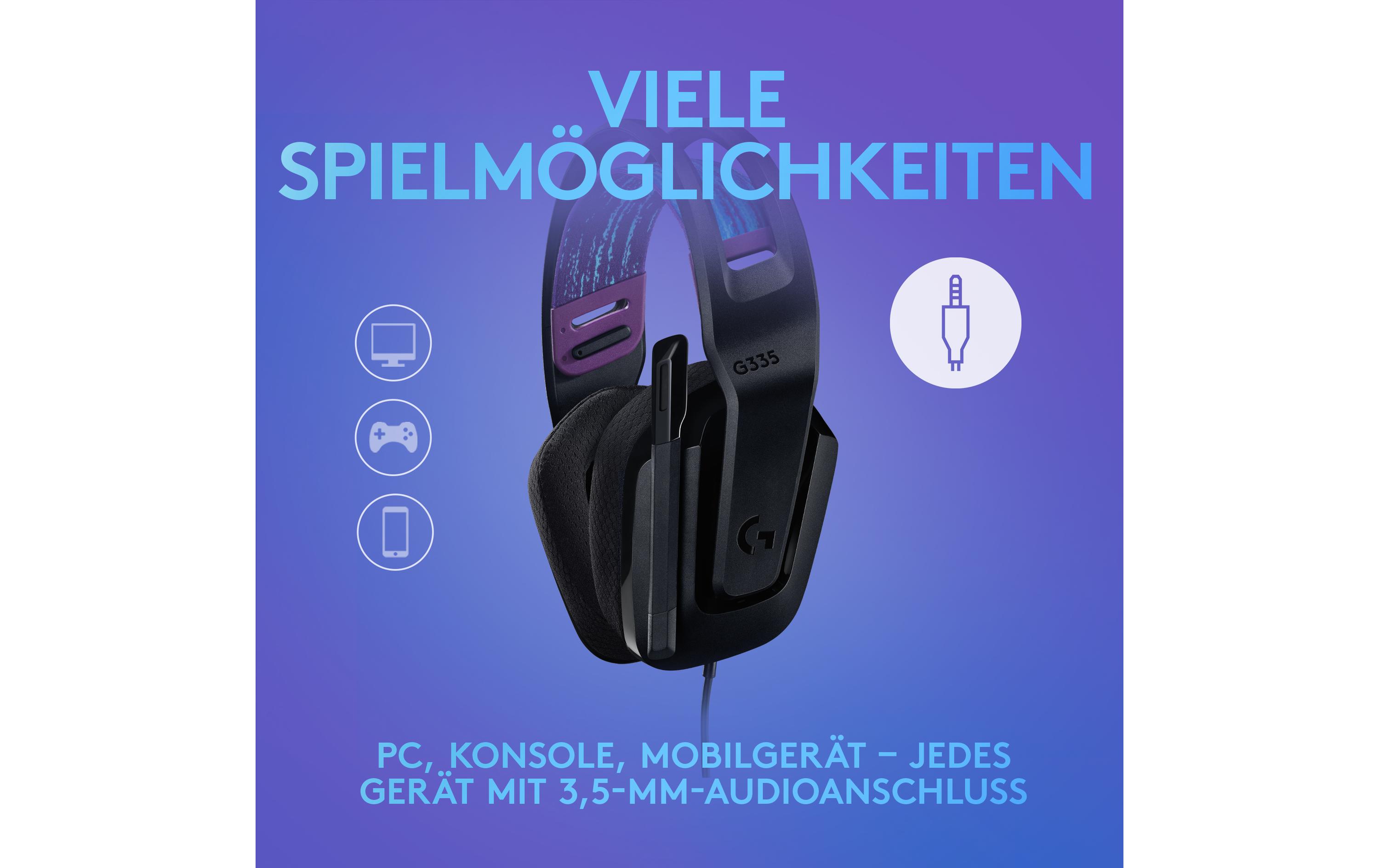 Logitech G G335 Wired Gaming Headset - Headset - ohrumschließend - kabelgebunden - 3,5 mm Stecker - Schwarz - Discord Certified