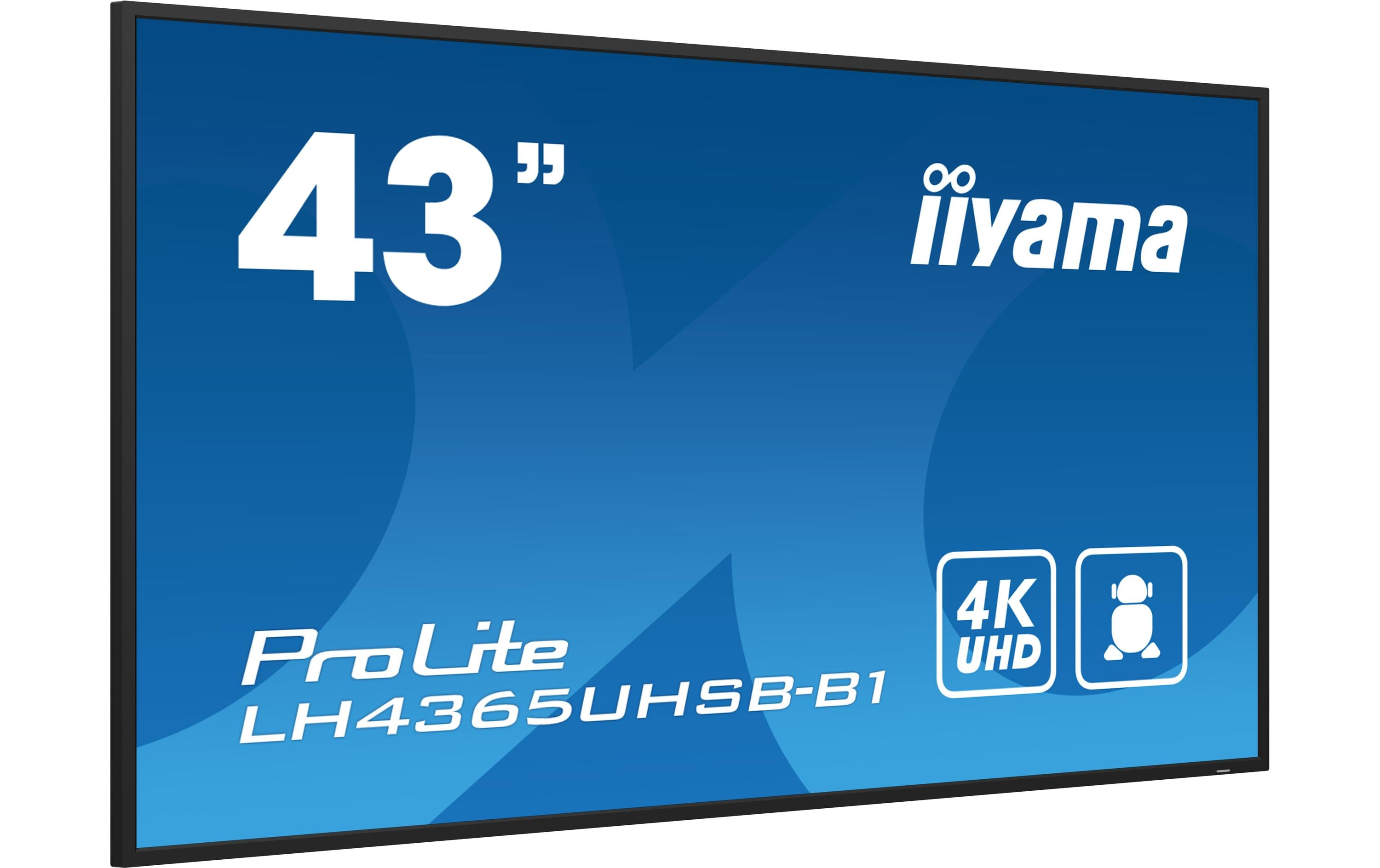 iiyama ProLite LH4365UHSB-B1 - 109 cm (43") Diagonalklasse (108 cm (42.5") sichtbar) LCD-Display mit LED-Hintergrundbeleuchtung - Digital Signage - Android - 4K UHD (2160p) 3840 x 2160 - Schwarz