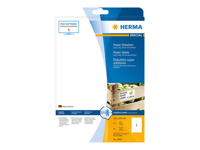 HERMA Special Power Labels - Etiketten - matt - 25 Blatt - A4