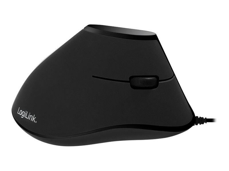 LogiLink Ergonomic Vertical - vertikale Maus - USB - Schwarz