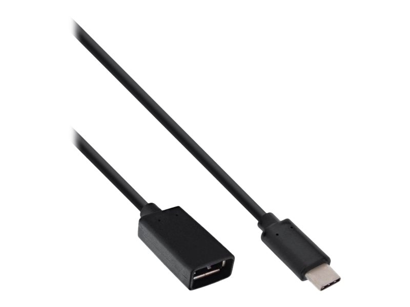 InLine - USB-Adapter - USB-C (M) bis USB Typ A (W) - USB 3.1 - 3 A - 15 cm - Schwarz