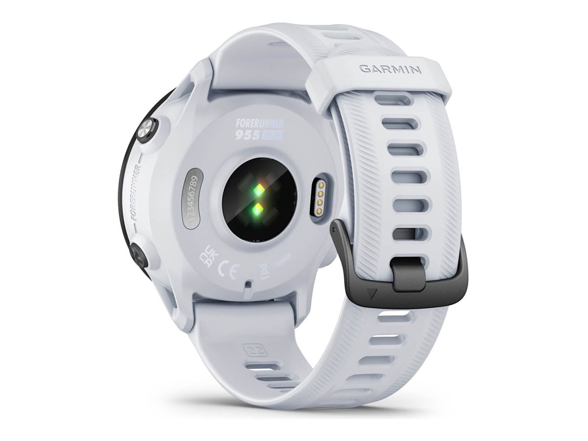 Garmin Forerunner 955 Solar Sportuhr mit Riemen - 32 GB - Steinweiß