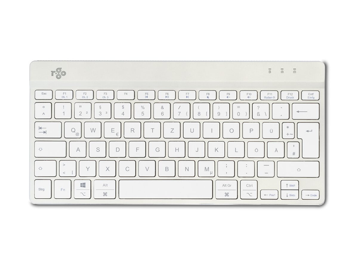 R-Go Compact Break - Tastatur - mit integrierter Pauseanzeige - QWERTZ - Deutsch - weiß Eingabegerät