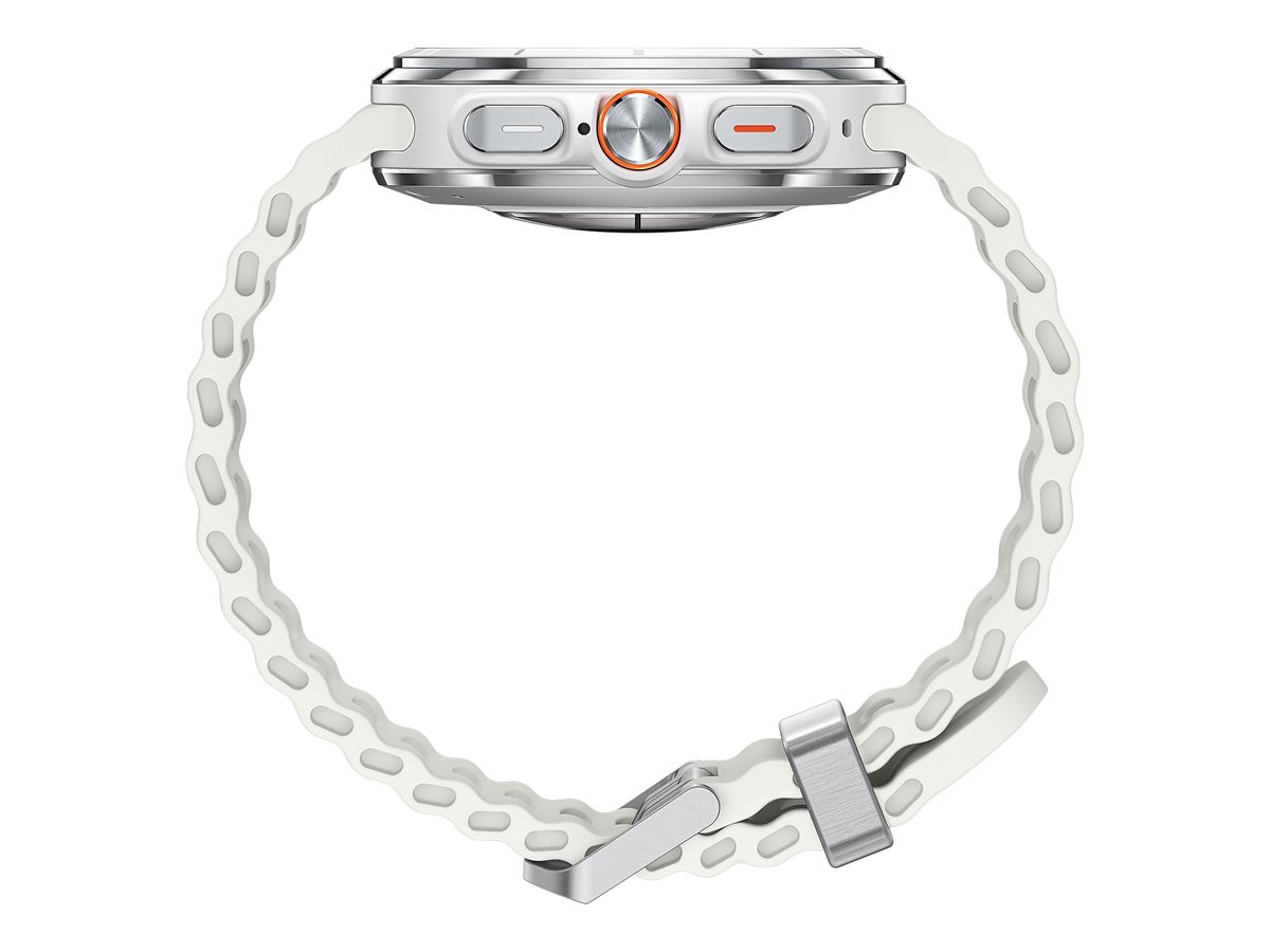 Samsung Galaxy Watch Ultra - 47 mm - titanium white - intelligente Uhr mit Marineband - Gummi - weiß - Bandgröße: S/M/L - Anzeige 3.73 cm (1.5") (SM-L705FAW2DBT)