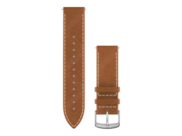Garmin Quick Release Band - Uhrarmband für Smartwatch - 125 - 190 mm - Hellbraun, silberne Metallteile - für Approach S40; Forerunner 245, 55, 645; Venu; vívoactive 3; vívomove 3, HR, Luxe, Style