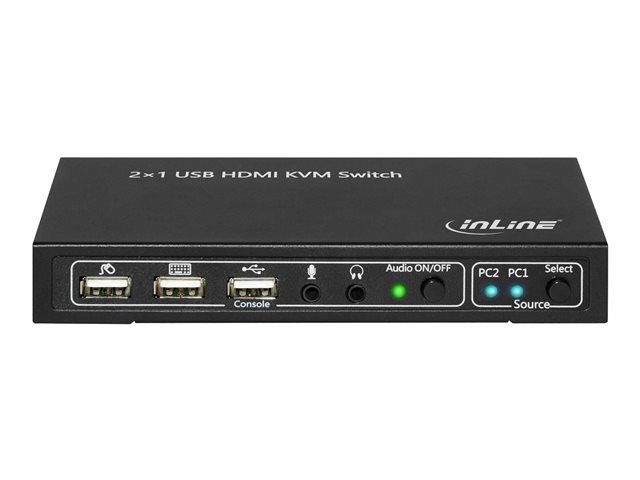 InLine 2x1 HDMI KVM Switch - KVM-/Audio-/USB-Switch - 2 x KVM/Audio/USB - 1 lokaler Benutzer - Desktop