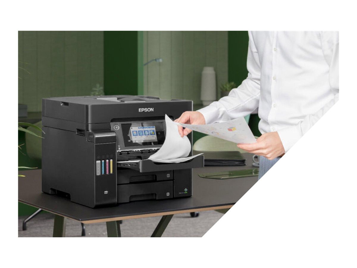 Epson EcoTank ET-5805 - Multifunktionsdrucker - Farbe - Tintenstrahl - ITS - A4/Legal (Medien) - bis zu 25 Seiten/Min. (Drucken) - 550 Blatt - 33.6 Kbps - USB, LAN, Wi-Fi(ac) - Schwarz