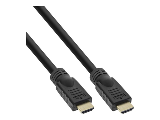 InLine High Speed Premium - HDMI-Kabel mit Ethernet - HDMI männlich zu HDMI männlich - 20 m - Dreifachisolierung - Schwarz - geformt, 4K Unterstützung, 2160p-Unterstützung