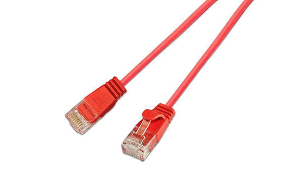 Wirewin Slim Light - Patch-Kabel - RJ-45 (M) bis RJ-45 (M) - 3 m - UTP - CAT 6 - geschirmt, ohne Haken, verseilt - Rot