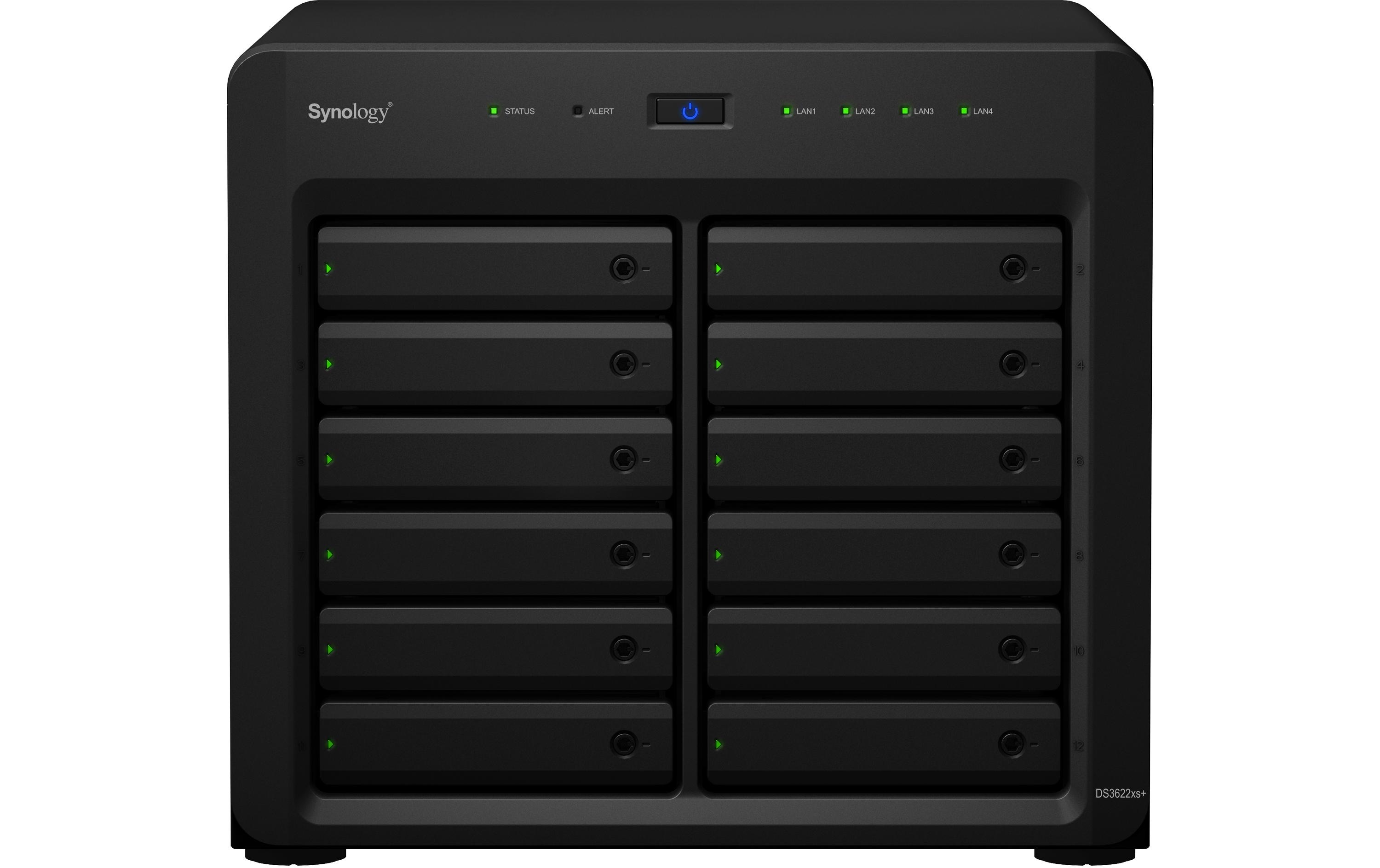 Synology Disk Station DS3622XS+ - NAS-Server - 12 Schächte - SATA 6Gb/s - RAID RAID 0, 1, 5, 6, 10, JBOD, RAID F1 - RAM 16 GB - Gigabit Ethernet / 10 Gigabit Ethernet - iSCSI Support