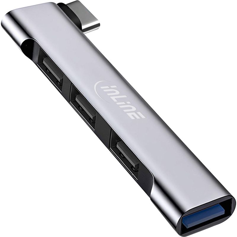 InLine® Slim USB-C Hub, 4-Port, USB 3.0 + 3x USB 2.0, schmale Bauform