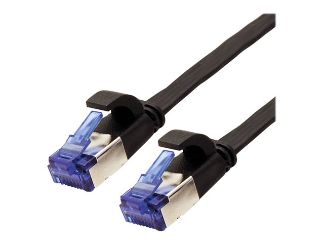 VALUE - Patch-Kabel - RJ-45 (M) bis RJ-45 (M) - 3 m - FTP - CAT 6a - halogenfrei, geformt, verseilt, flach - Schwarz