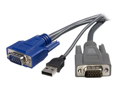 StarTech.com 1,8m ultradünnes USB VGA 2-in-1-KVM-Kabel - Tastatur- / Video- / Maus- (KVM-) Kabel - USB, HD-15 (VGA) (M) zu HD-15 (VGA) (M) - 1.8 m - Schwarz - für P/N: SV1631DUSBU, SV1631DUSBUK, SV431DUSBU, SV831DUSBAU, SV831DUSBU, SV831DUSBUK
