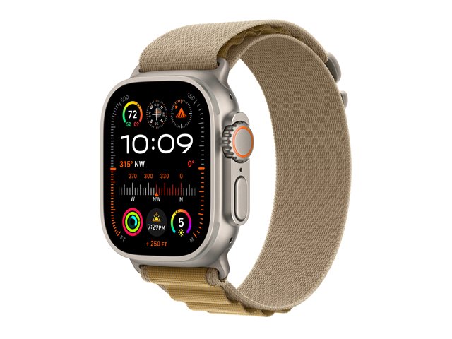Apple Watch Ultra 2 GPS + Cellular 49mm Natural Titanium Case mit Tan Alpine Band - Small (MX4E3FD/A)