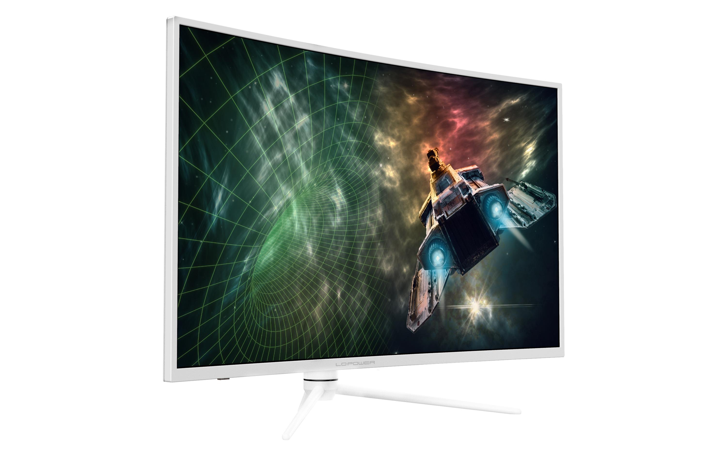LC Power - LED-Monitor - gebogen - 97.79 cm (38.5") - 2560 x 1440 QHD @ 165 Hz - VA - 350 cd/m² - 3000:1 - DisplayHDR 400 - 1 ms - 2xHDMI, 2xDisplayPort - weiß