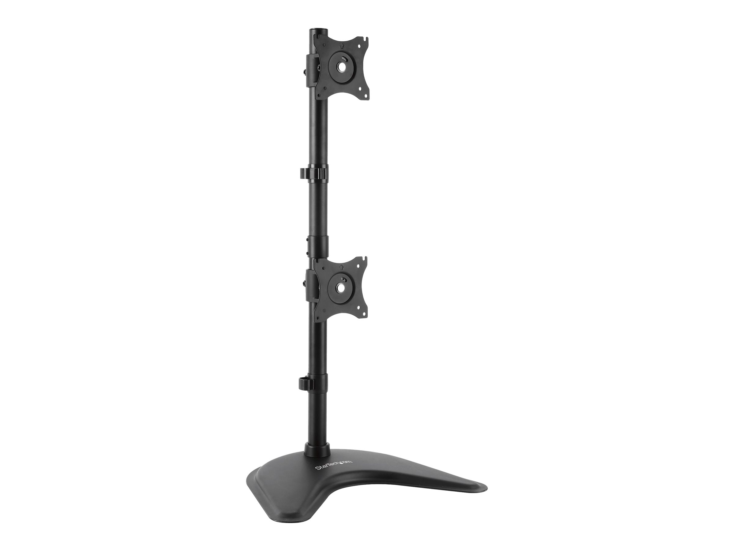 StarTech.com Vertikale Dual Monitorhalterung - Heavy Duty Stahl - Für VESA Monitore bis zu 27 Zoll - Verstellbarer zweifach Moniotrständer Aufstellung - für 2 Monitore - Schwarz