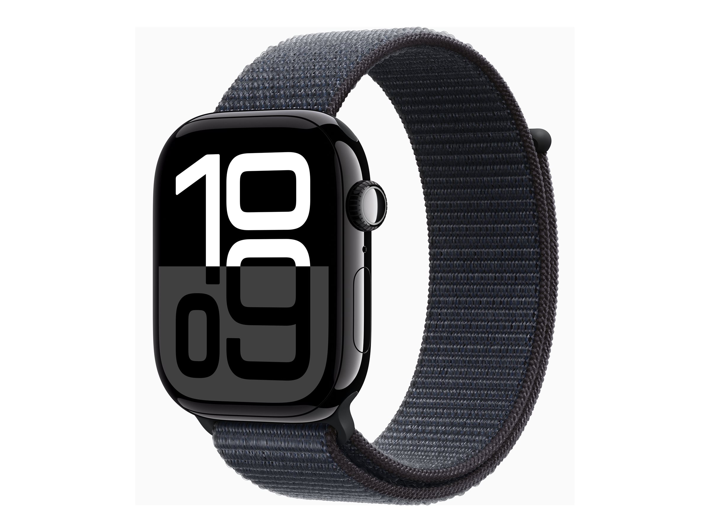 Apple Watch Series 10 GPS + Cellular 46mm Jet Black Aluminium Case mit Ink Sport Band (MWY53QF/A)