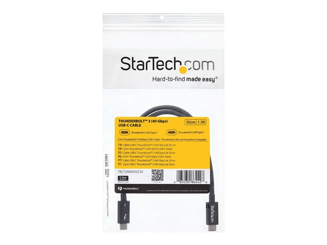 StarTech.com 2m (6.6ft) Thunderbolt 3 Cable
20Gbps
100W PD
4K Video
Thunderbolt-Certified
Compatible w/ TB4/USB 3.2/DisplayPort - Thunderbolt-Kabel - 24 pin USB-C zu 24 pin USB-C - 2 m