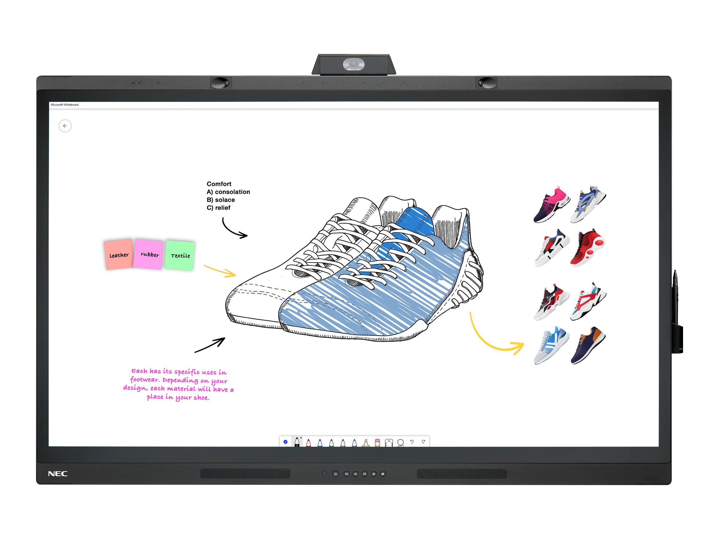 NEC MultiSync WD551 - 138.78 cm (55") Diagonalklasse LCD-Display mit LED-Hintergrundbeleuchtung - Digital Signage - mit Touchscreen, 3.840 Pixel Kamera und Mikrofon - 4K UHD (2160p) 3840 x 2160 - Direct LED