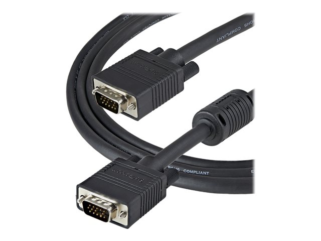 StarTech.com 1m VGA Monitorkabel - HD15-Pin Koax Kabel - Stecker/Stecker - VGA-Kabel - HD-15 (VGA) (M) zu HD-15 (VGA) (M) - 1 m - geformt, Daumenschrauben - Schwarz