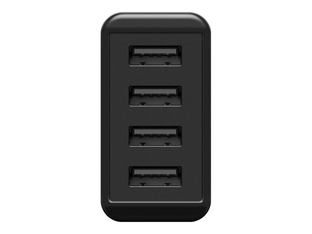 goobay Ladegerät USB A 4-fach schwarz USB Steckernetzteil, 3A, 30W