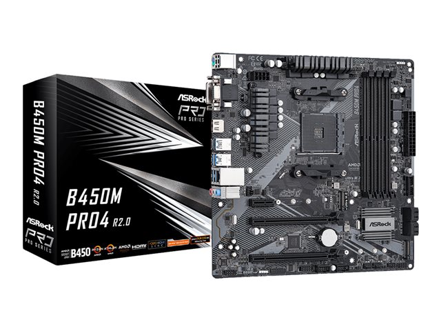 ASRock B450M Pro4 R2.0 - Motherboard - micro ATX - Socket AM4 - AMD B450