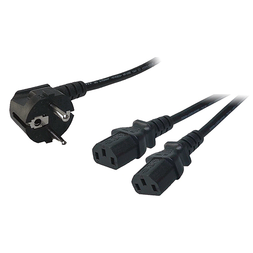 LogiLink - Stromkabel - power IEC 60320 C13 zu CEE 7/7 (M) - Wechselstrom 250 V - 1.5 m - Schwarz