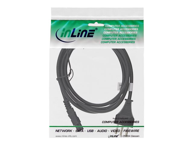 InLine - Stromkabel - SEV 1011 (M) zu IEC 60320 C5 - Wechselstrom 250 V - 2.5 A - 2 m - Schwarz - Schweiz