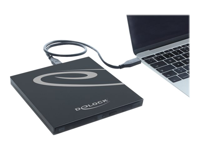 Delock External Enclosure for Ultra Slim SATA Drives 9.5 mm - DVD±RW-Laufwerk (±R DL) / DVD-RAM / BD-ROM-Laufwerk - SuperSpeed USB 3.1 Gen 1 - extern