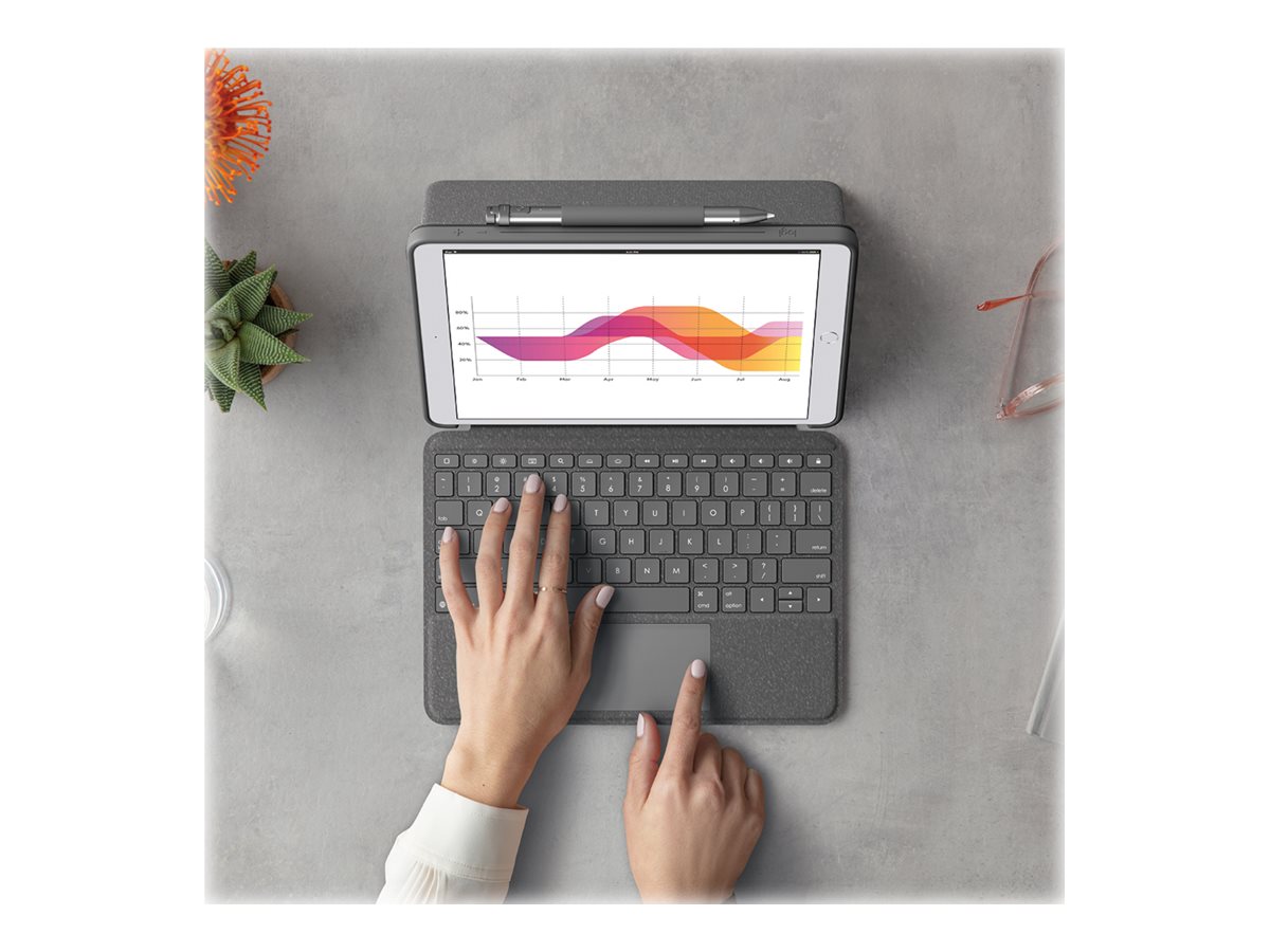 Logitech Combo Touch Detachable Keyboard Case for iPad (10th gen) - Tastatur und Foliohülle - mit Trackpad - QWERTY - US International - Oxford Gray Eingabegerät