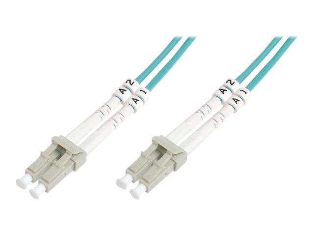 DIGITUS - Patch-Kabel - LC Multi-Mode (M) zu LC Multi-Mode (M) - 5 m - Glasfaser - Duplex - 50/125 Mikrometer - OM4 - halogenfrei - Aquamarin